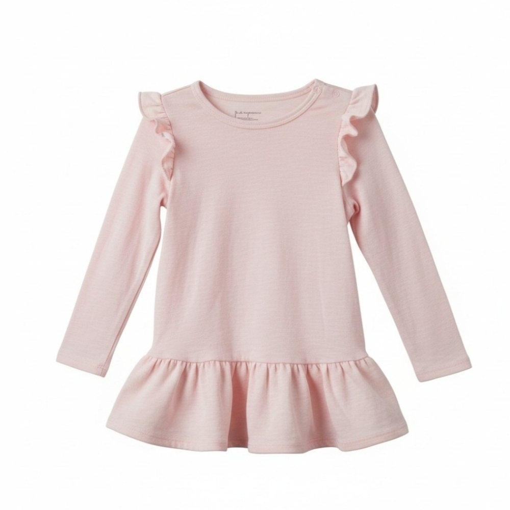 First Impressions Cute & Adorable Ruffled Pink Long Sleeve Kids Top NWT Size 4T